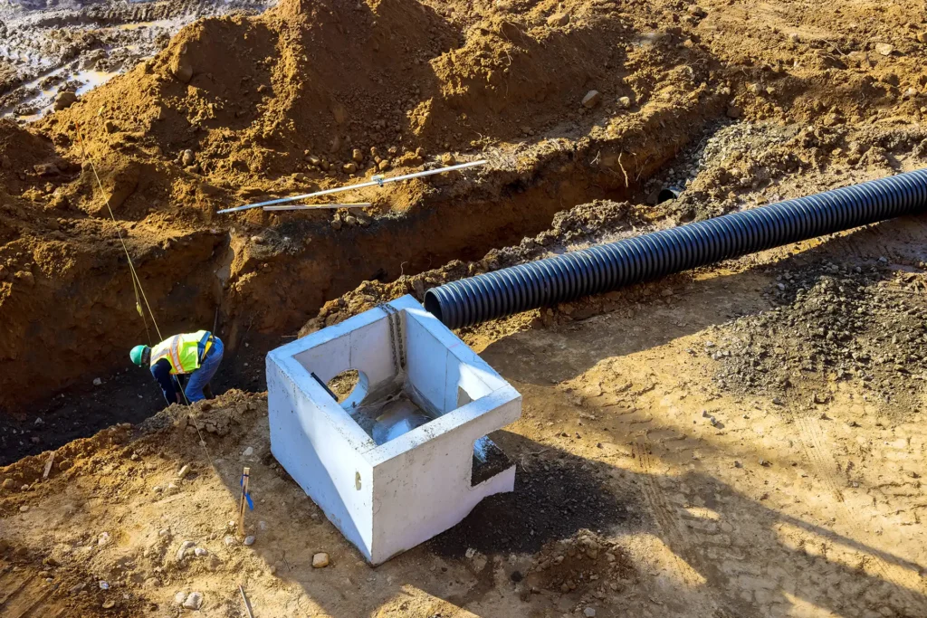 Drainage drainage construction site was completed with installation 2026 01 09 08 09 30 utc
